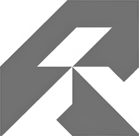 Минималистичный абстрактный логотип компании Ra-Casino8 в серых тонах на белом фоне